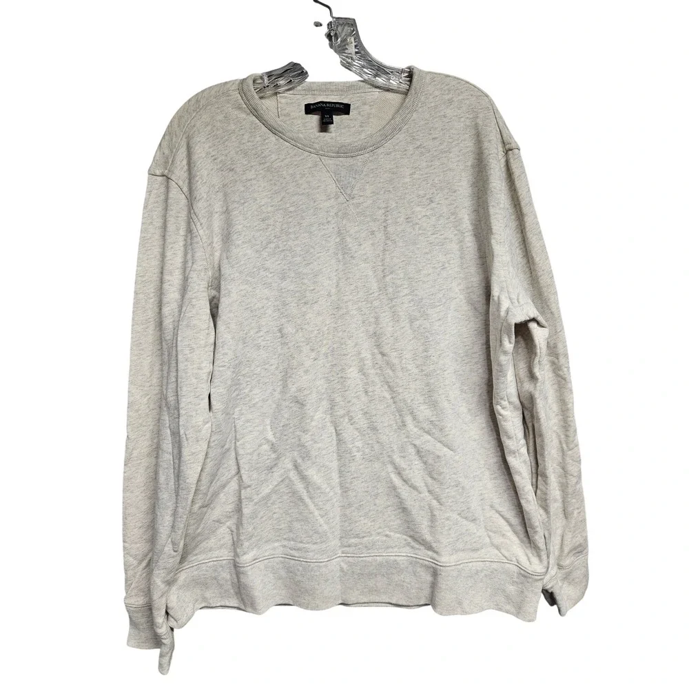 Banana Republic Mens XL Gray Heather Cotton French Terry Crewneck Sweatshirt